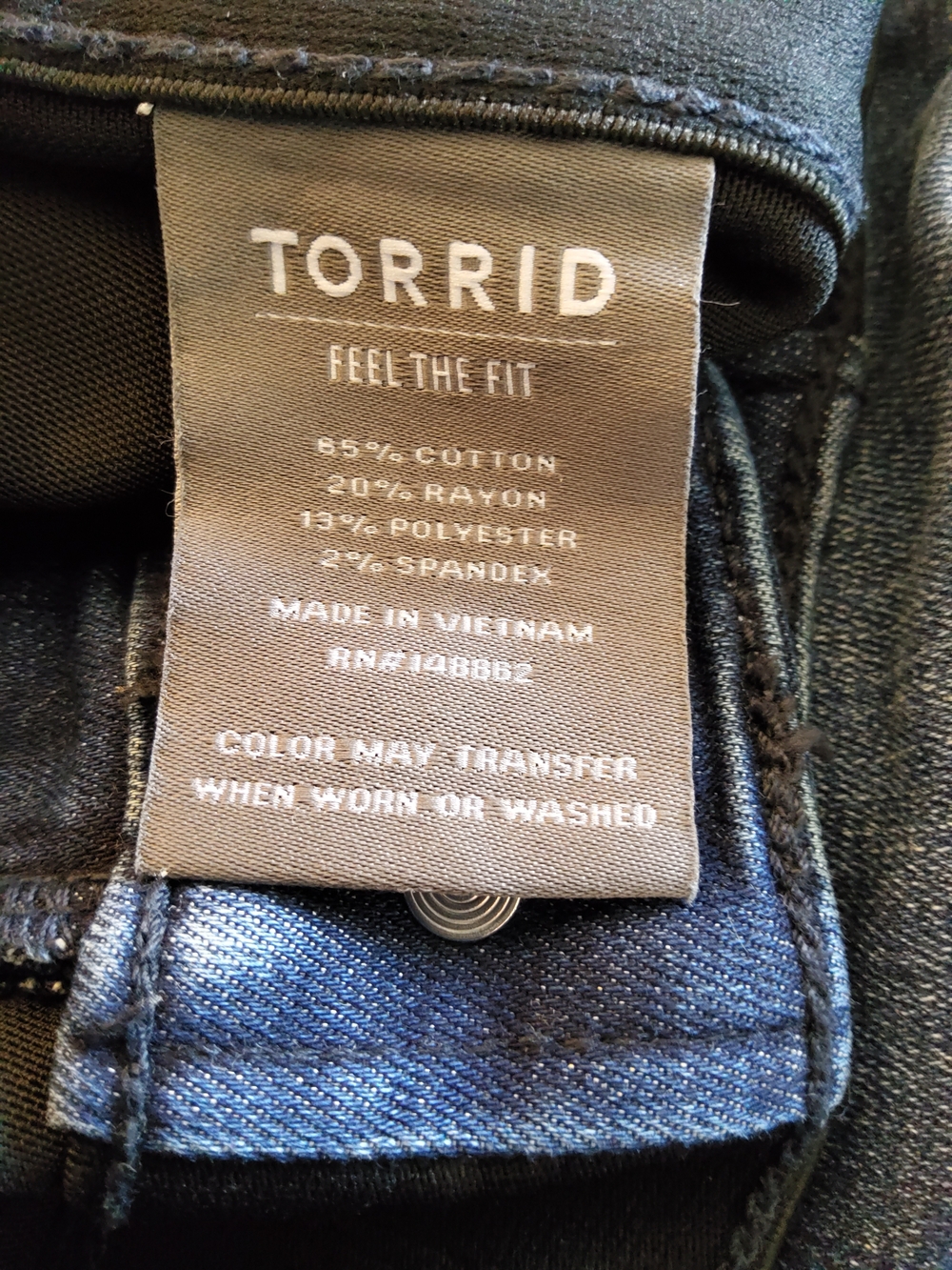 Torrid Dark Wash Skinny Jeans with Light Distressing - Picture 8 of 9